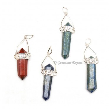 Mix Gemstone Double Terminated Pendant