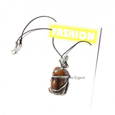 Tiger Eye Tumbled  Wrap Pendants