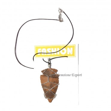 Indian Agate Arrowheads  Wrap Pendants