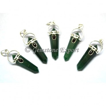 Green Jade Double Point Pendants