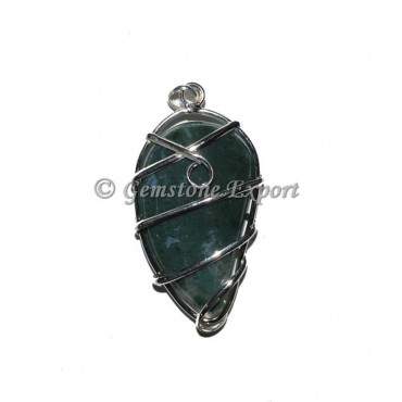 Moss Agate Wrap Pendants