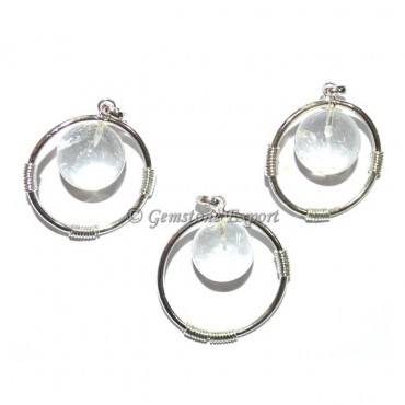 Crystal Quartz Round Ball Pendants