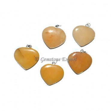 Golden Quartz Heart Pendants