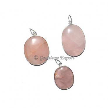 Rose Quartz Oval Pendants