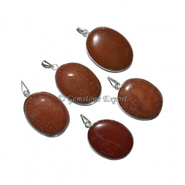 Red Jasper Oval Pendants