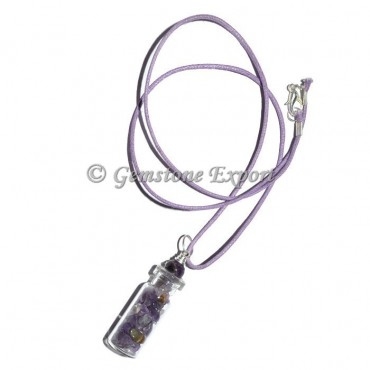 Amethyst Bottle Pendants with Amethst Ball