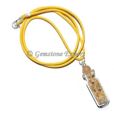 Yellow Aventurine Bottle Pendants with Yellow Ball