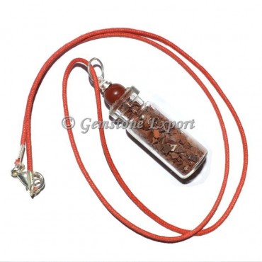 Red Jasper Bottle Pendants with Red Ball