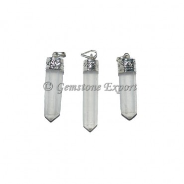 Selenite Cap Pencil Pendants