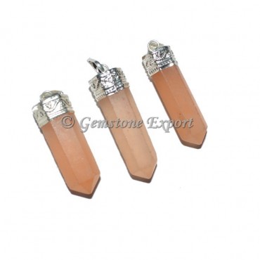 Orange Selenite Pencil Pendants