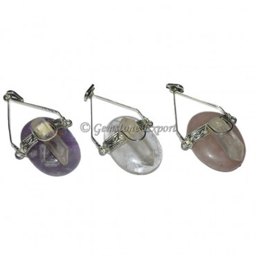 Oval Stones Healing Crystals Pendants