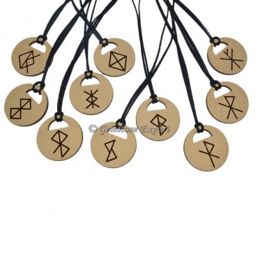 Zodiac Sign Symbols Wooden Pendant