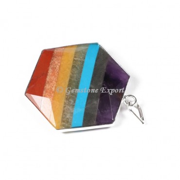 David Star Seven Chakra Bonded With Wrap Pendant