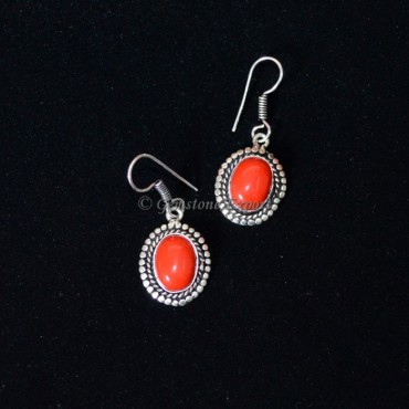 Red Jasper Oval Cab Earing