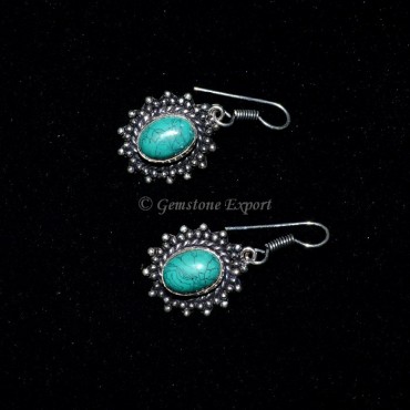 Turquoise Oval Cab Earing