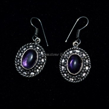 Amethyst Oval Shape Earing