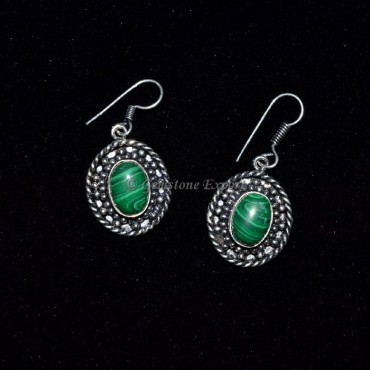 Malachite Oval Earing