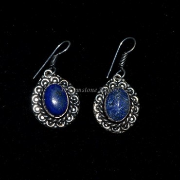 Lapis Oval Cab Earings