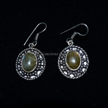 Labradorite Oval Cab Earing