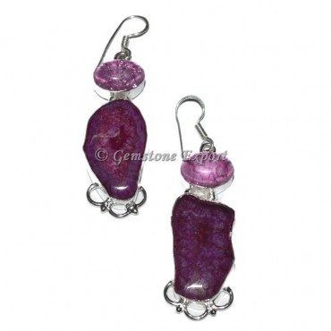 Ruby Dyed Agate Earrings