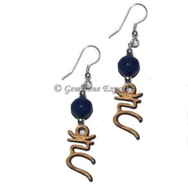 Lapis Lazuli Sanskrit Chakra Earrings