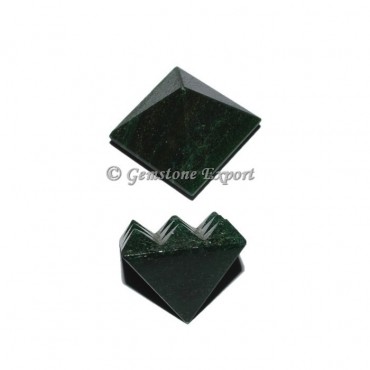 Dark Green  Lemurian 9 Cut Vastu Pyramid