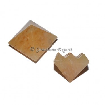 Golden Quartz  Lemurian 9 Cut Vastu Pyramid