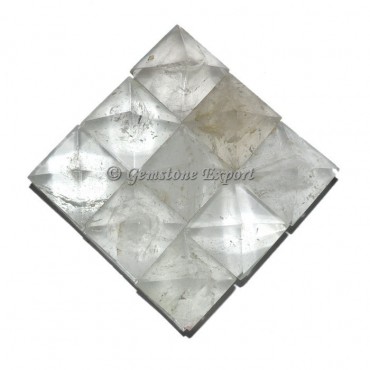 Crystal Quartz Lemurian 9 Charging Plate Pyramid