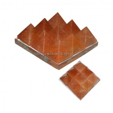 Peach Aventurine Lemurian 9 Charging Plate Pyramid