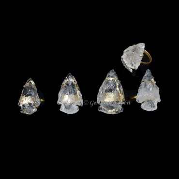 Crystal Quartz Arrowhead Rings