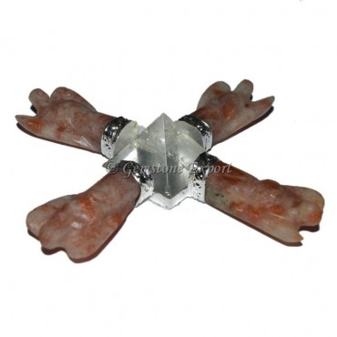 Sunstone Angel With Crystal Quartz Energy Generator