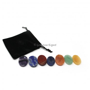 Seven Chakra Worry Stone With Pouch