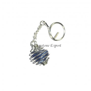 Sodalite Cage Tumbled Keyring