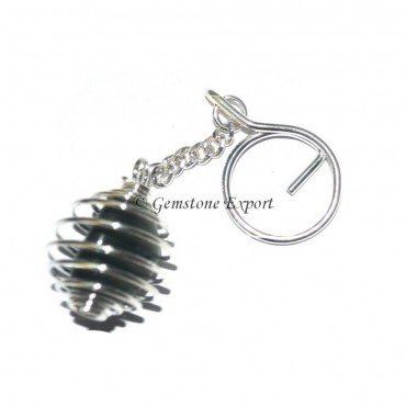 Hematite Cage Tumbled Keyring