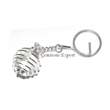 Brazillian Crystal Quartz Cage Tumbled Keyring