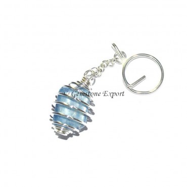 Kyanite Cage Tumbled Keyring