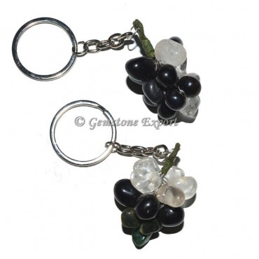 Black and Crystal Grapes Keychain