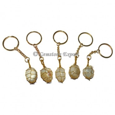 Agate Banded Wrapping Keychain