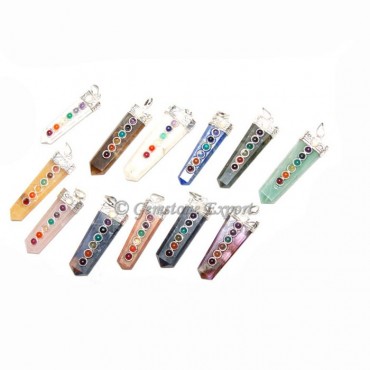 Seven Chakra Mix Stone Pencil Pendant