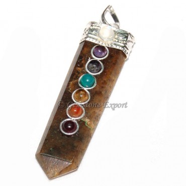 Tiger Eye Seven Chakra Pencil Pendants