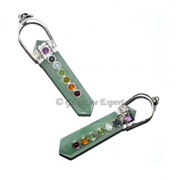 Green Aventurine Double Point Chakra Pendants