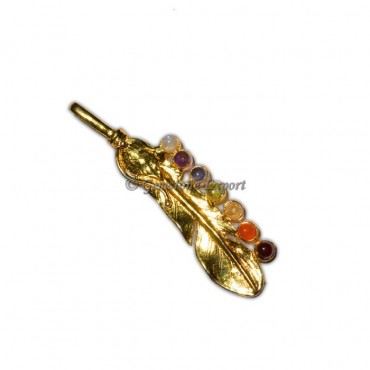 Chakra Leaf Gold Pendants