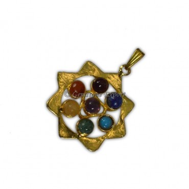 Chakra Pyramid Gold Pendants