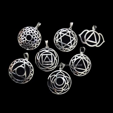 Chakra Symbol Metal Pendants Set