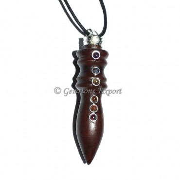 Rose Wood Egyptian Chakra Pendants