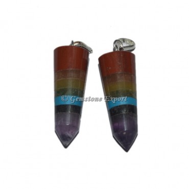 Seven Chakra Bonded Cone Shape Pendants