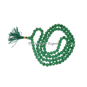 Green Jade Faceted Jap Mala