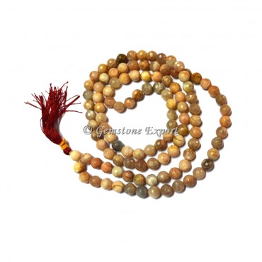 Picture Jasper Faceted Jap Mala