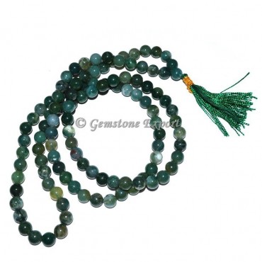 Moss Agate Stone Japa Mala