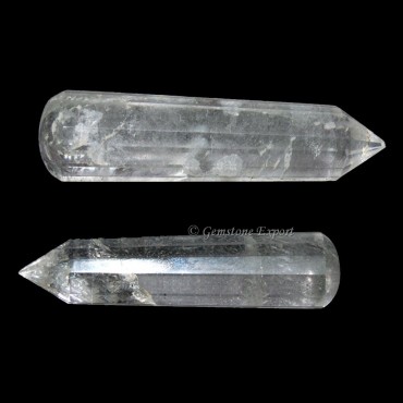 Crystal Quartz 12 Faceted Laser Wands